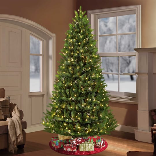 9ft. Pre-Lit Glacier Fir Artificial Christmas Tree, Clear Lights